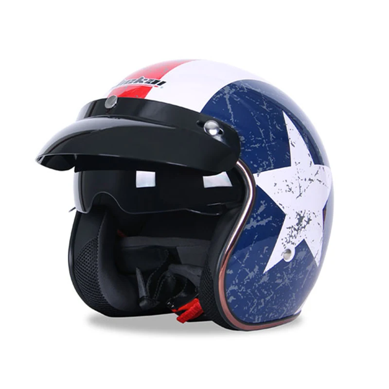 

Motorcycle vintage 3/4 helmets riding sun visor half helmet motorbike electric scooter Touring Chopper Scooter retro helmets