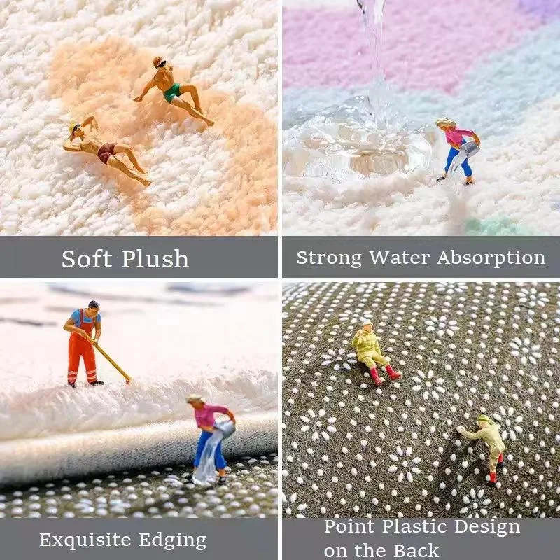 fluffy absorbent carpet anime washable non slip bedroom rug soft bathroom door mat bed bath and table area carpet floor mat free global shipping