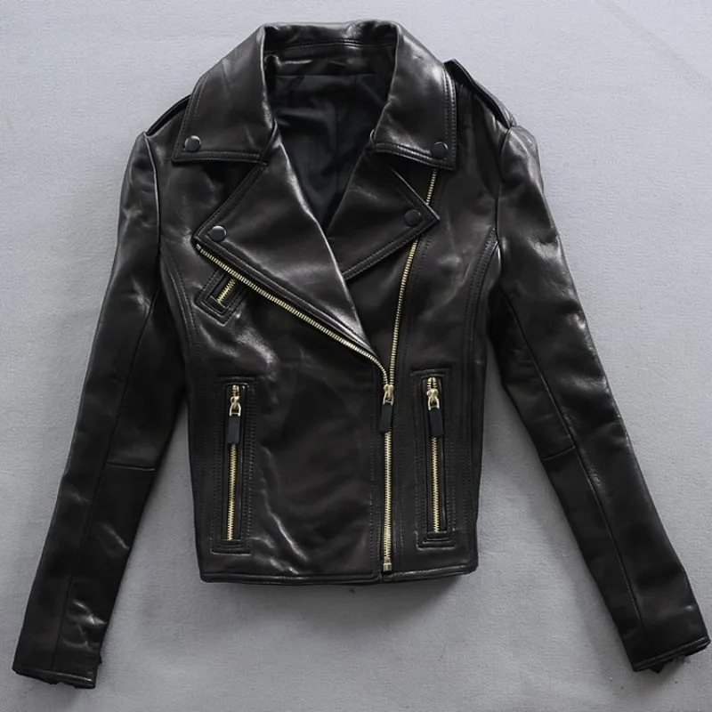 

Куртка женская из натуральной овечьей кожи, на молнии, с лацканами, белая, весенняя, 100%