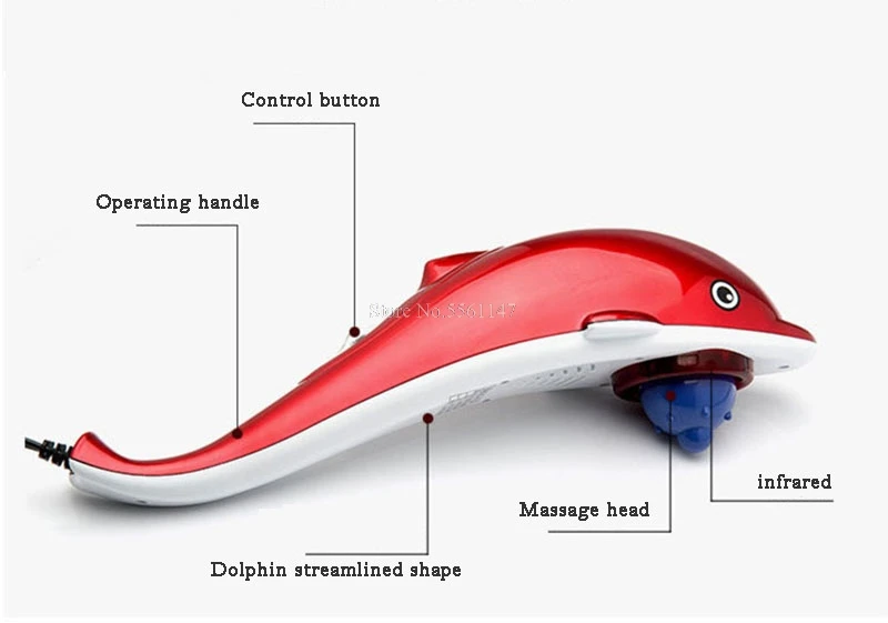 Электрический массажер для шеи в виде дельфина, многофункциональный массажер для шейного позвонка, палочка для расслабления всего тела от AliExpress WW
