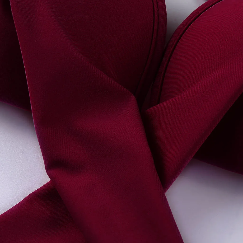 Бандажный сексуальный бразильский комплект бикини с глубоким V-образным вырезом