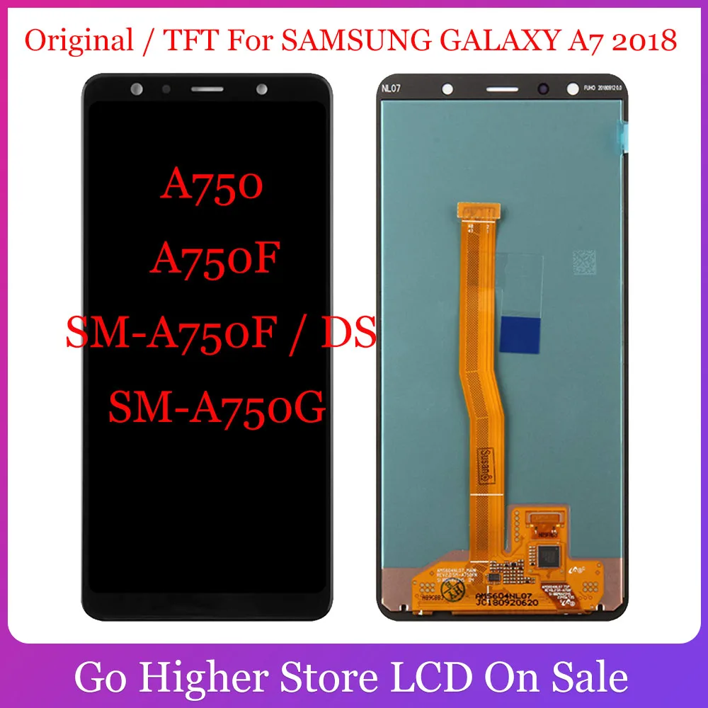 Оригинальный/TFT для SAMSUNG GALAXY A7 2018 A750 A750F SM / DS A750G ЖК дисплей сенсорный экран с рамкой