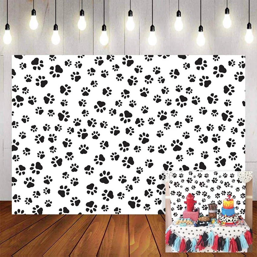 

Mehofond Photography Background Puppy Dog Paw Backdrop Boys Birthday Party Banner Kids Backdrop Photophone Photo Studio Props
