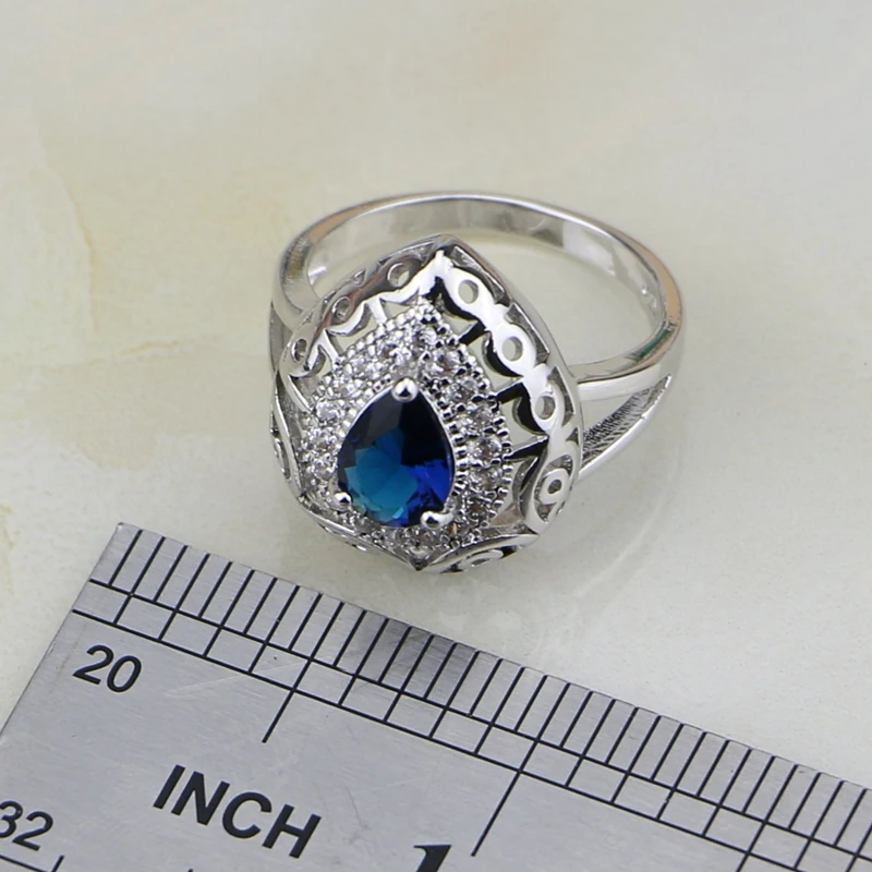 Женский браслет/ожерелье/Подвеска/серьги/кольцо в форме Будды с синим фианитом