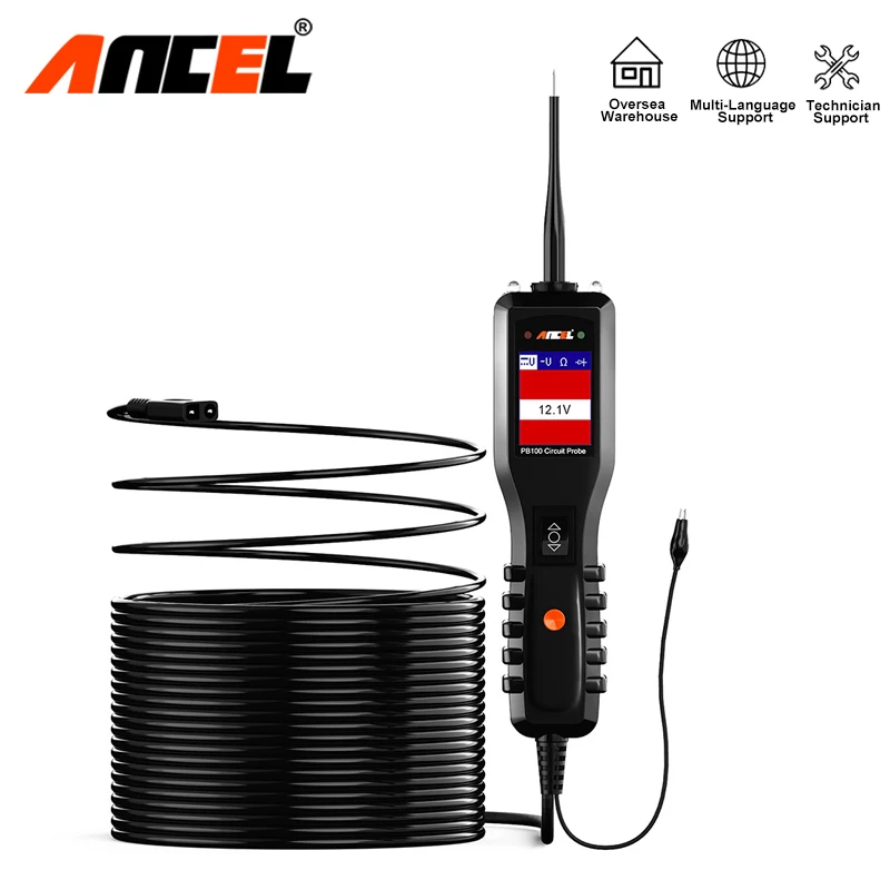 ANCEL PB100 Circuit Probe Car Battery Tester 12V/24V Electrical System Analyzer AC DC Voltage Power Scan Battery Testing Tool