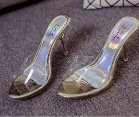 Женская обувь Новинка 2020 года Модная универсальная прозрачная на тонком каблуке