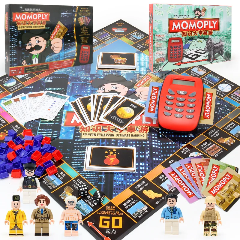 

Genuine Knowledge Tycoon Monopoly Game Chess World China Tour E-Bank POS Machine Board Game