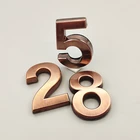 Наклейка с номером дома и надписью, адрес двери отеля, наклейка, табличка, знак, ABS-пластик, 3D этикетка, ярлык, 5 см7 см, 0-9, табличка, Современная табличка цифры на дверь почтовый ящик уличный почтовый ящик дом но