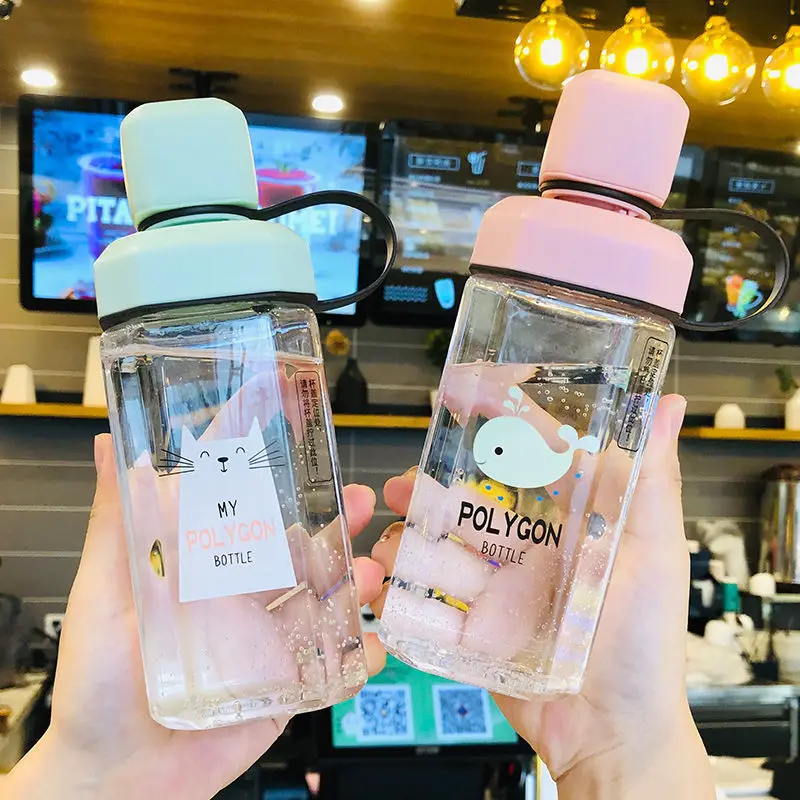 

Plastic tea drinking cup children's Student Korean version lovely children's fall resistant high appearance creative handy