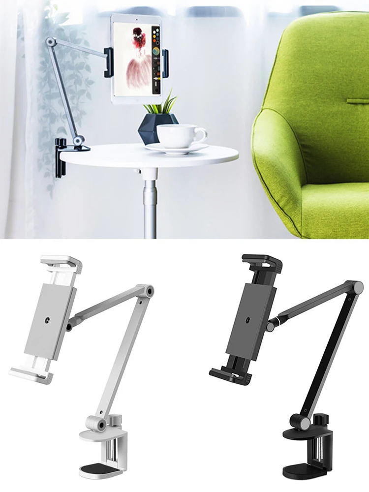 

Mobile Phone Tablet Holder Stand Adjustable Rotation Support Bracket With Metal Arm Clamp Tablet Laptop computer Accessories