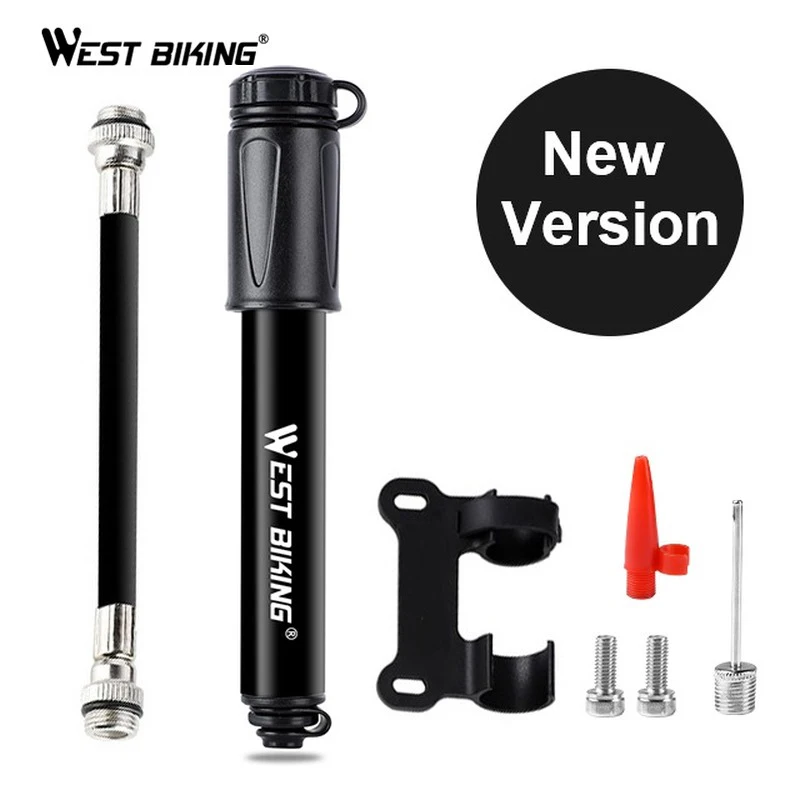 

WEST BIKING Portable MTB Bike Pump 100Psi Mini Cycling Tire Inflator Hand Air Pump Bike Accessories Mountain Road Bicycle Pump