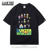 hunter x hunter harajuku cartoon oversized t shirts short sleeves for men japanese animation anime design letter print t shirt