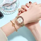 Женские Простые кварцевые часы с восьмиугольным циферблатом, браслет из искусственной кожи, наручные часы