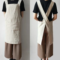 aesthetic japanese apron painting cotton strap apron illustration hand drawn style limpieza hogar household merchandises ef50ac