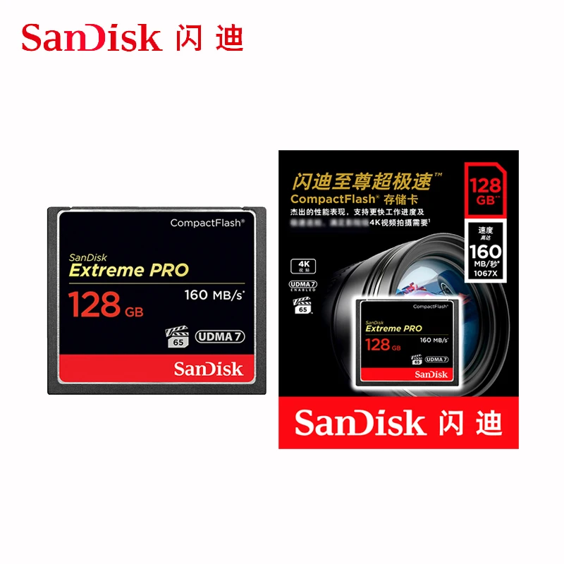 Карта памяти SanDisk Extreme Pro Compact Flash CF объемом 128 ГБ 32 64 256 160 Мб флеш карта Carte Memoire|Карты