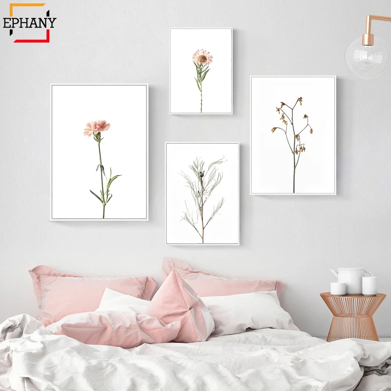 Современные минималистичные плакаты и принты с цветочным принтом в