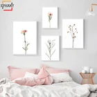Современные минималистичные плакаты и принты с цветочным принтом в скандинавском стиле, настенное искусство, ботаническая Картина на холсте, картина для украшения дома