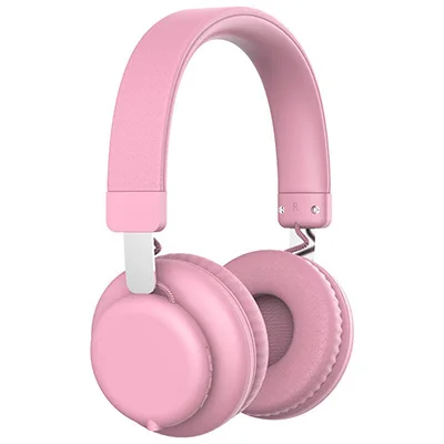 Розовый 5,0 Bluetooth наушники милый розовый синий красный цвет Девочки Дети bluetooth-стереонаушники гарнитура с микрофоном для компьютера телефон - Цвет: Розовый