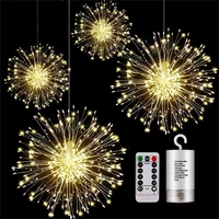 waterproof led dandelion string light remote 8 modes explosion star firework fairy light christmas party garden decoration lamp