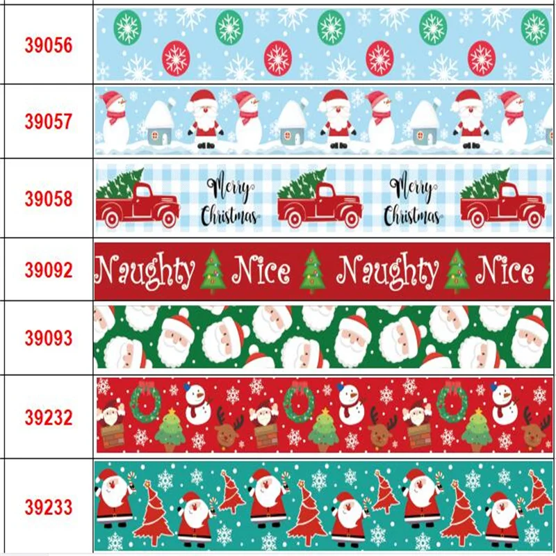 

16MM,22MM,25MM,38MM,75MM Santa Claus Ribbon Christmas Ribbon for Gift Wrapping Wedding Decoration Hair Bows DIY 50yards