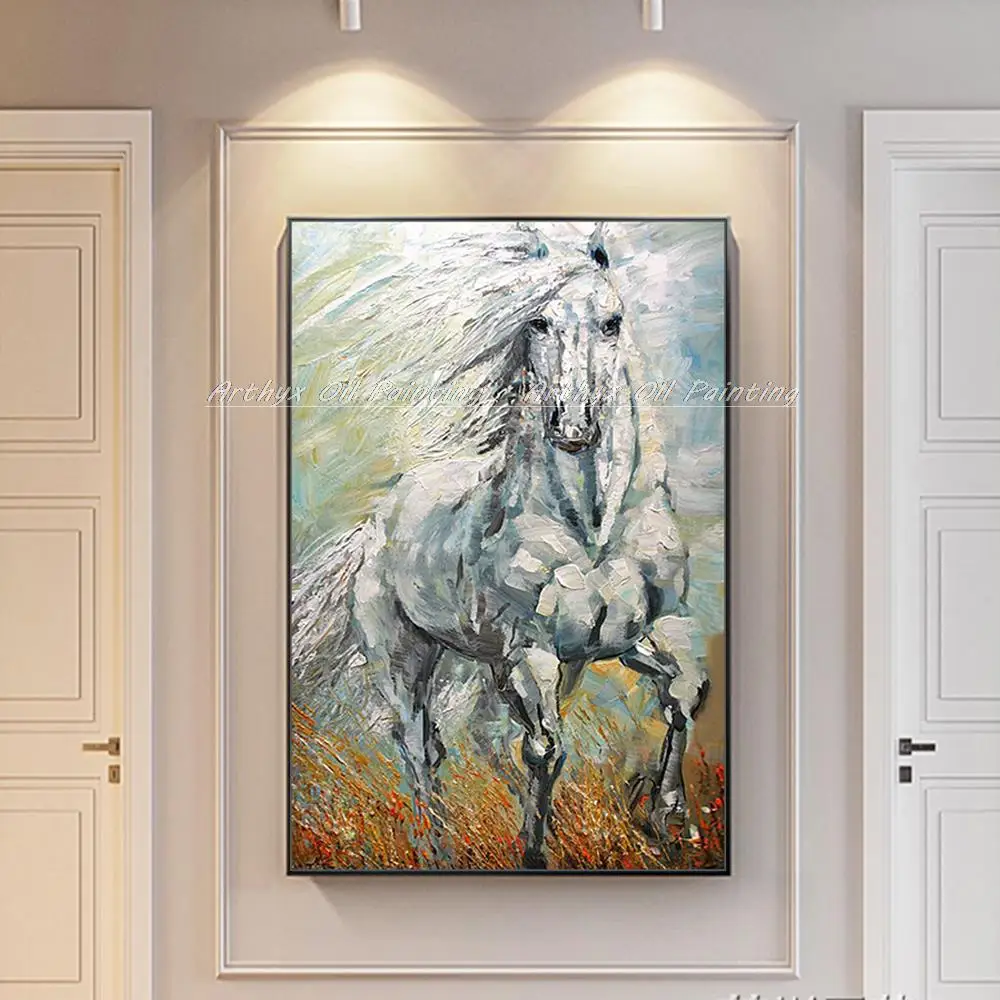 Arthyx настенные картины ручная роспись Конская масляная живопись на холсте