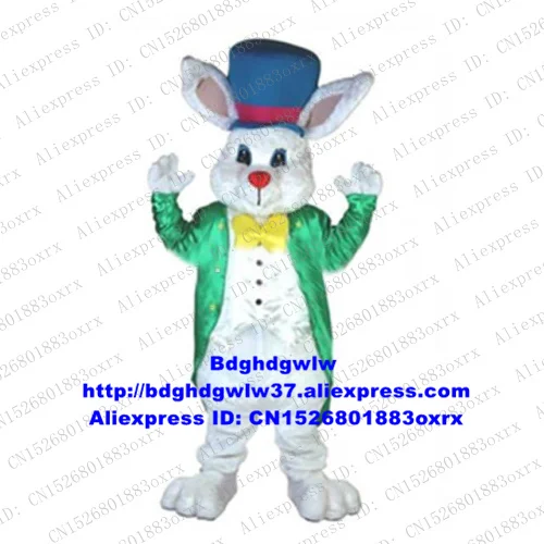 Белый длинный меховой кролик остерехе заяц костюм-талисман персонаж из