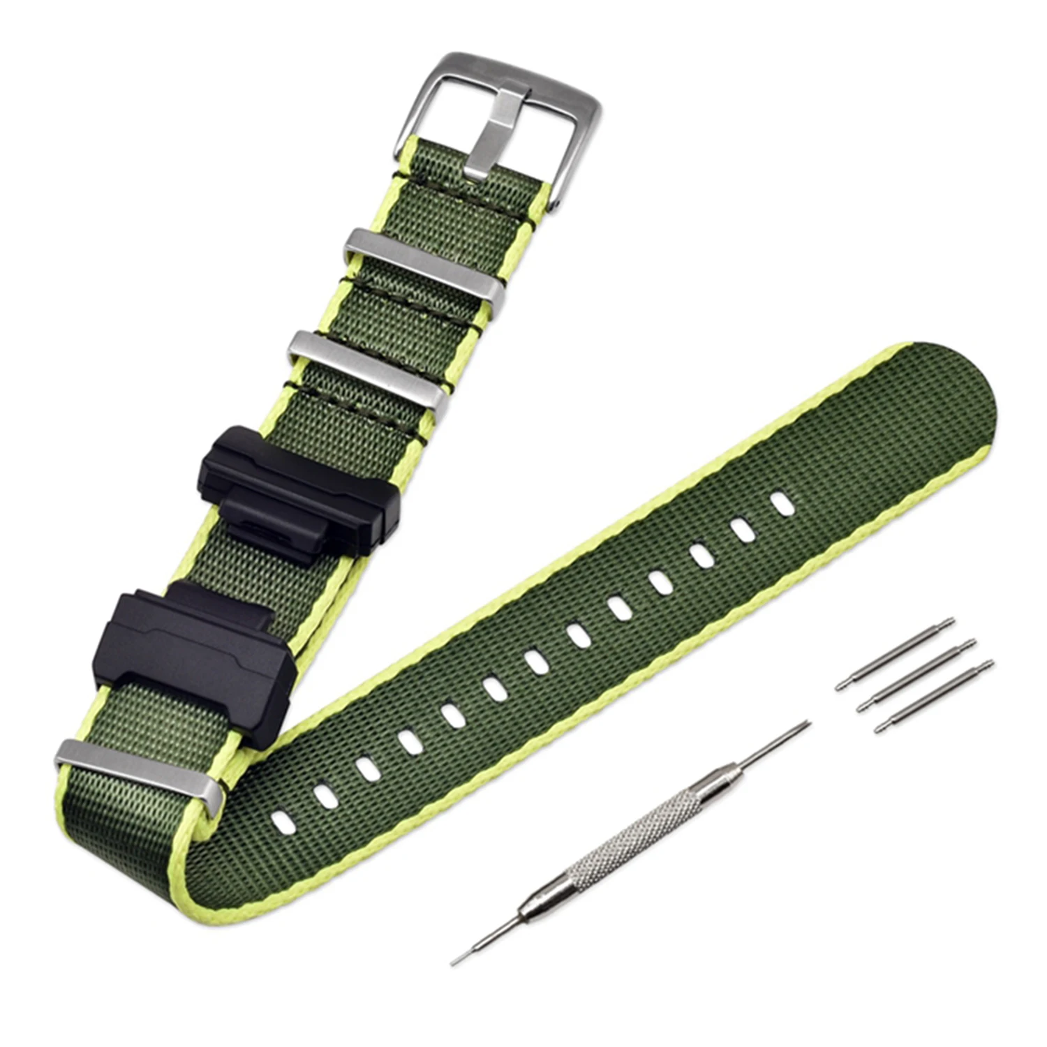 Gosear 3 кольцевой нейлоновый тканевый браслет ремешок для часов с набором