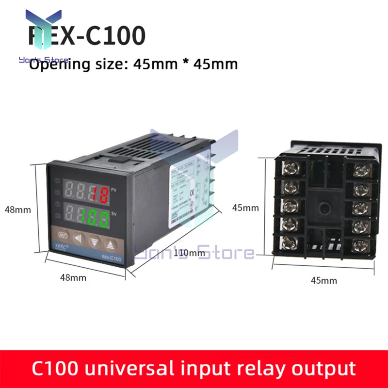 

REX-C100 LCD Digital PID Temperature Controller Universal Input REX C100 Intelligent Thermostat SSR Relay Output V/M AN 220V