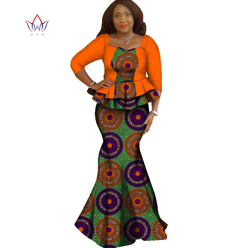 Летний комплект с юбкой Африканский Разработанный одежда традиционные Базен