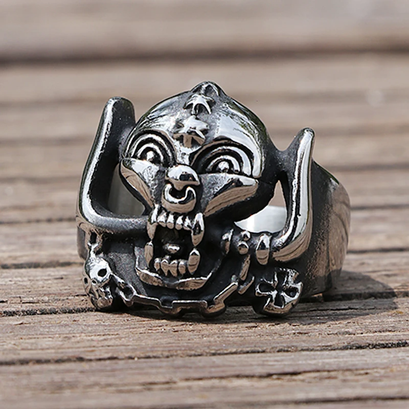 Готическое мужское кольцо из нержавеющей стали этническое Ретро стиль череп
