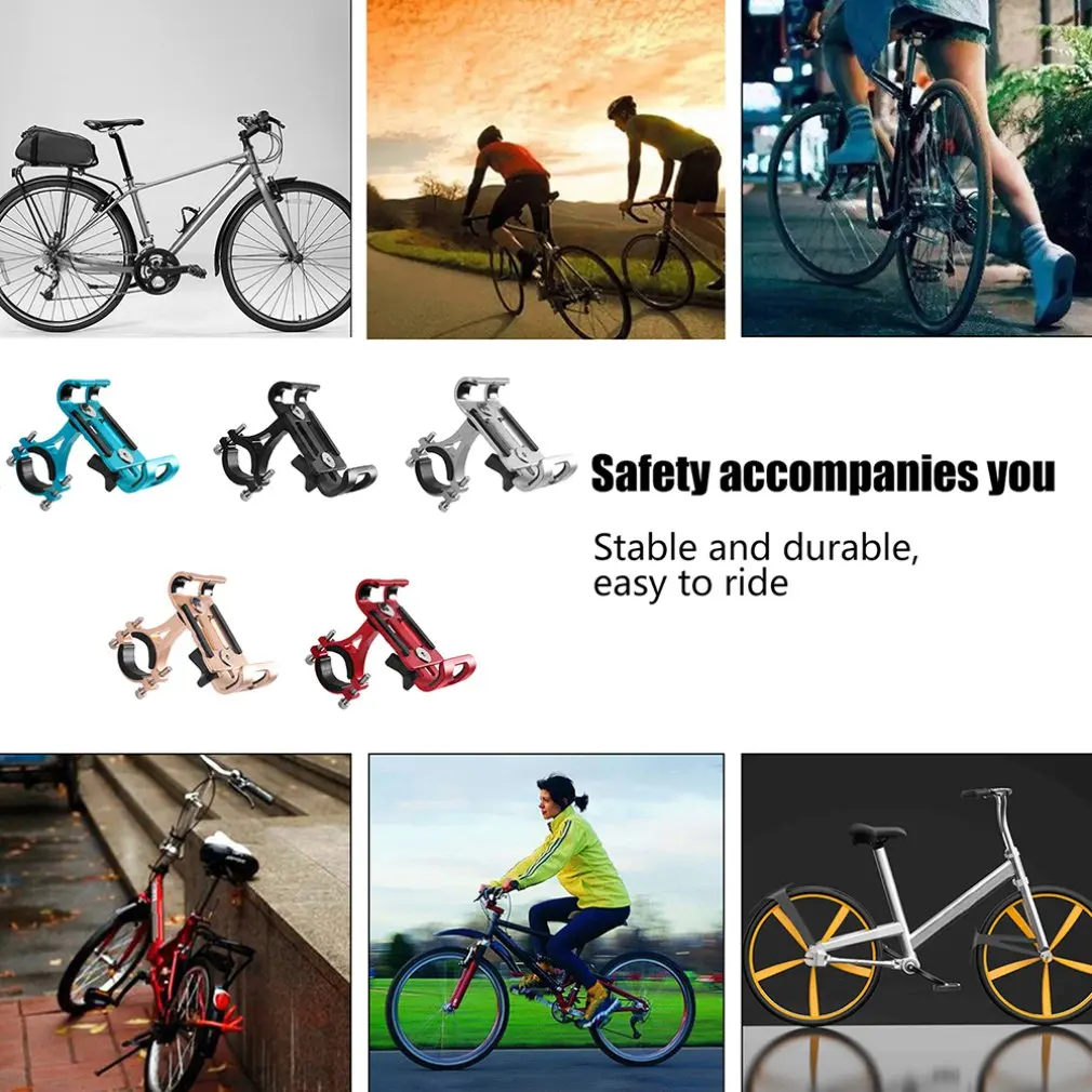 

Non-rotatable Bicycle Aluminum Alloy Fixed Frame Mobile Phone Holder Universal Compatibility Anti-Slip 360 Degrees Adjustable