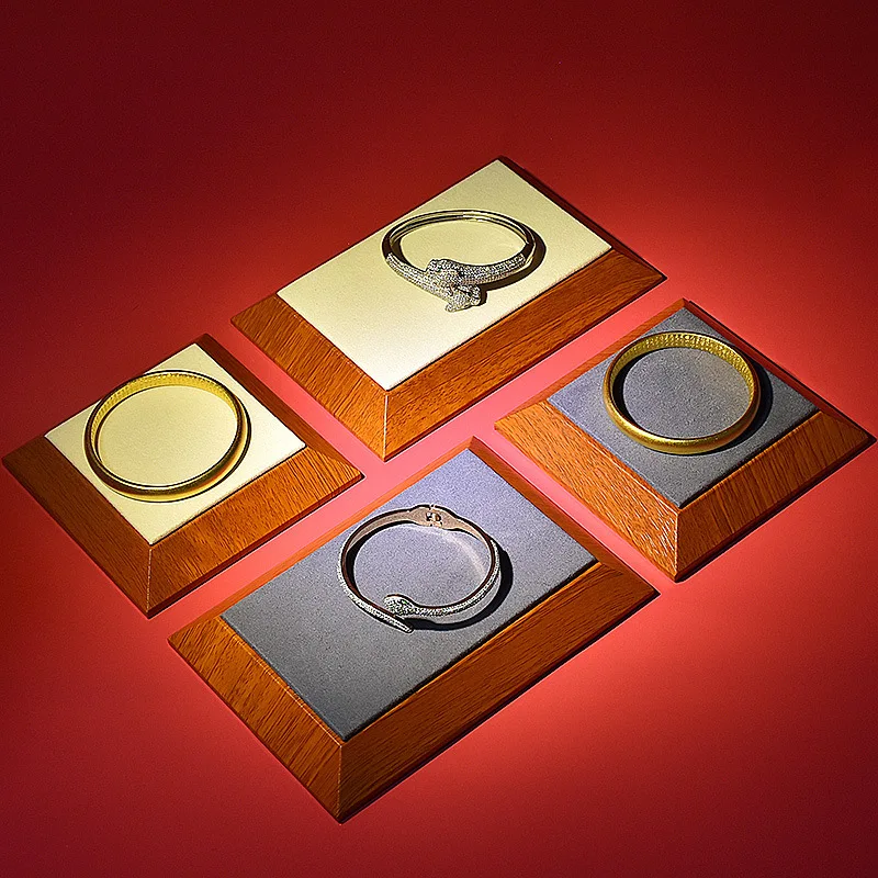 Fine wood grain backing board Microfiber jewelry display backing board ring earrings earrings storage tray jewelry props