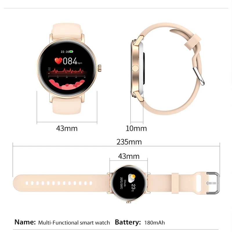 

Women Smart Watch Real-time Weather Forecast Activity Tracker Heart Rate Monitor Sports Ladies Smart Watch Men For Android IOS