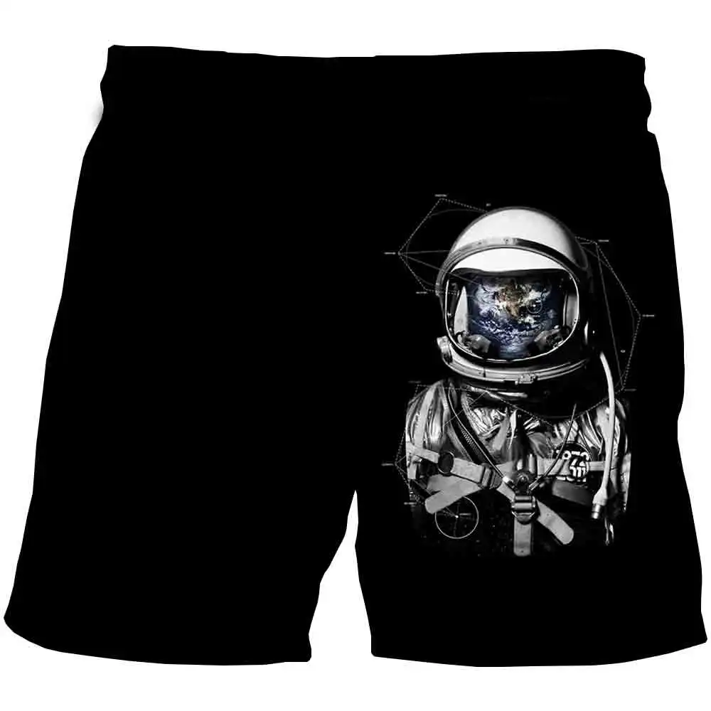 

2021 3D Space Galaxy Astronaut Kids Shorts Universe Star Sky Printed Boy Fashion Swimming Beach Shorts Teen Casual Swimtrunks