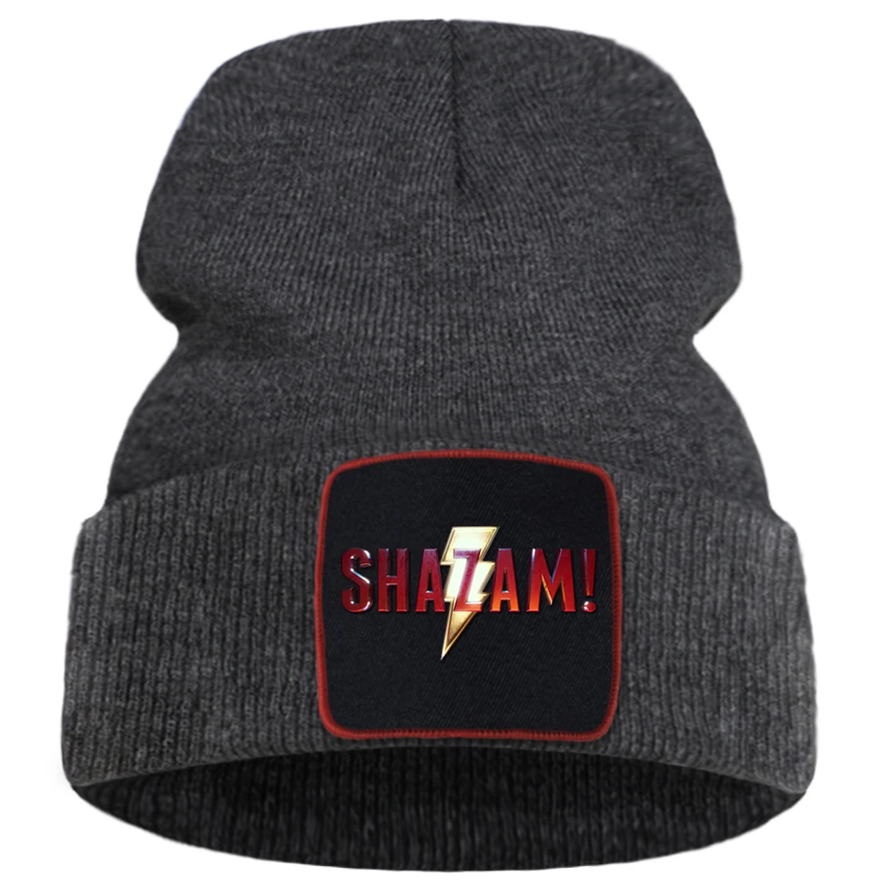 Шапка Shazam с забавным надписью 2020, унисекс, весенняя, наружная, теплая, вязаная шапка с карикатурой, горячая распродажа, качественные кепки