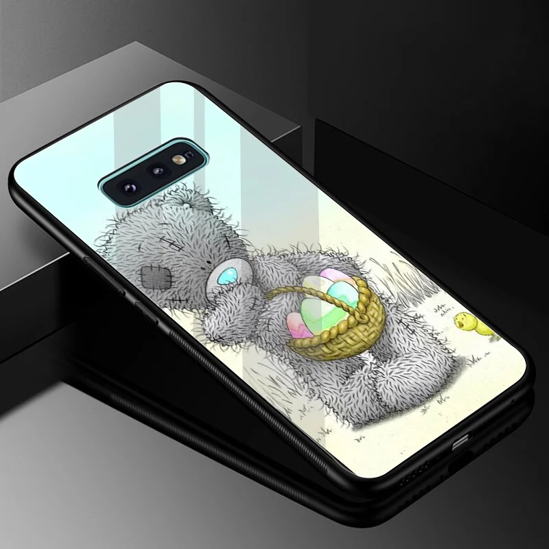 Desxz Стекло ТПУ c милыми мишками Тедди чехол КРЫШКА ДЛЯ samsung Galaxy S7 край S8 S9 Plus Note 8 9 S10