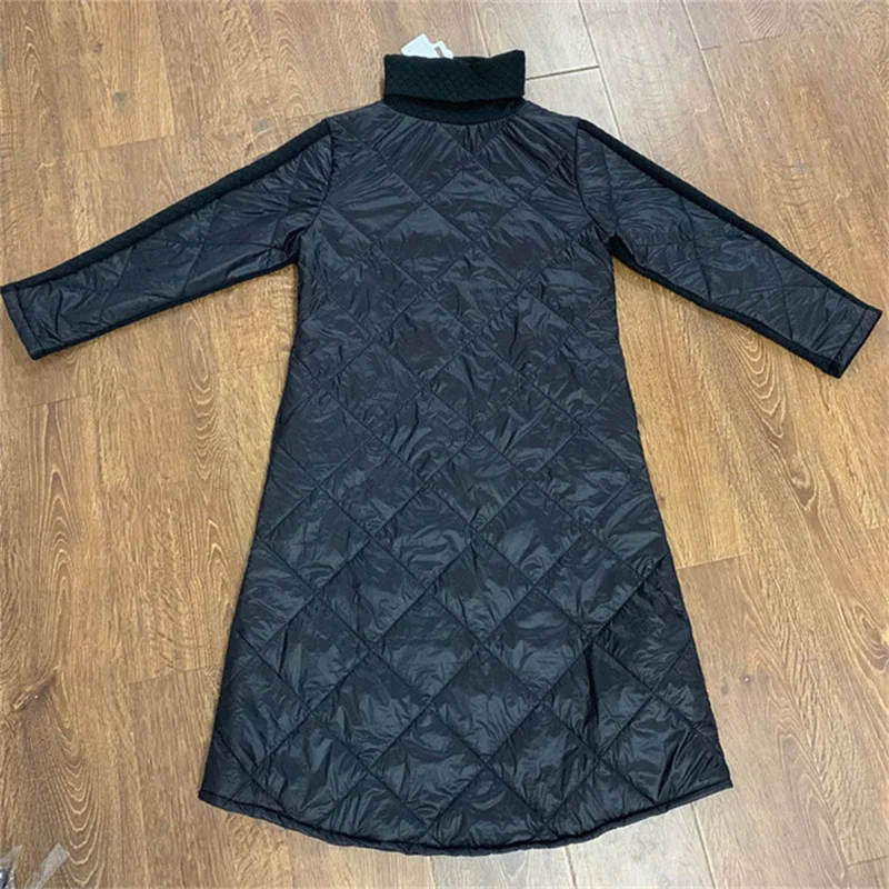 

2021 Autumn And Winter New Ladies Elegant Long High-neck Casual All-match Comfortable Coat Plus Size Super Long Black Coat