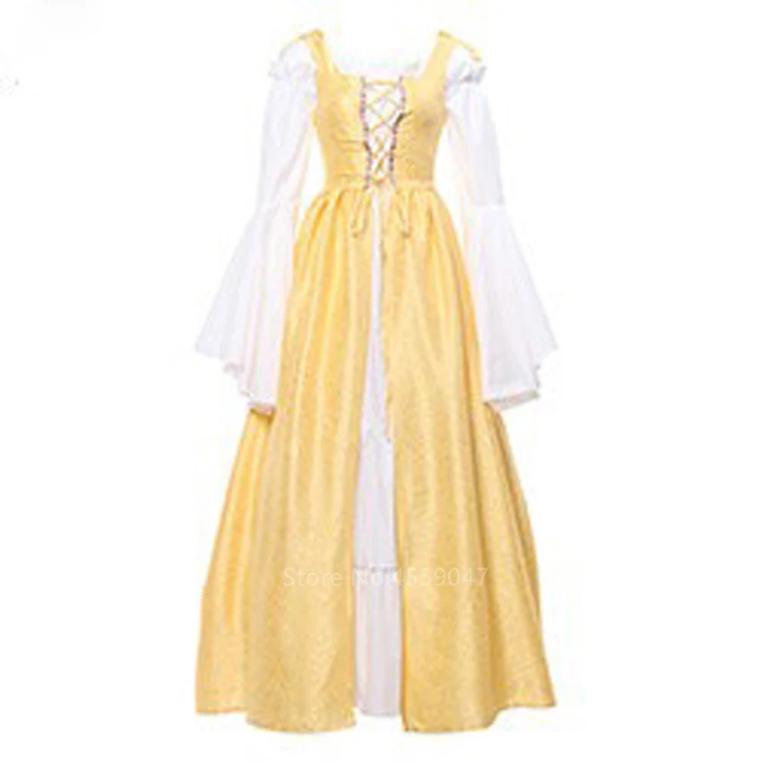 

Medieval Woman Dresses Renaissance Palace Princess Lace Up Middle Ages Clothing Carnival Party Halloween Girls Cosplay Costumes