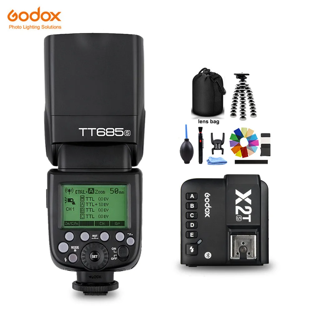 Беспроводная вспышка Godox TT685S 2 4G HSS 1/8000s TTL GN60 с X2T S триггером передатчика для Sony A6400