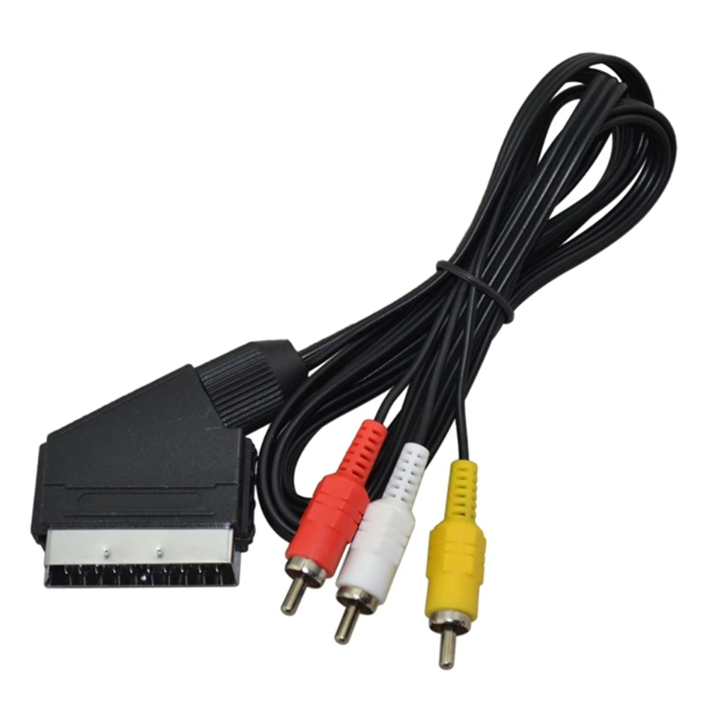 

High Quality 1.8m/6Feet RGB Scart To 3 RCA Video Cable For NES For FC XXUC
