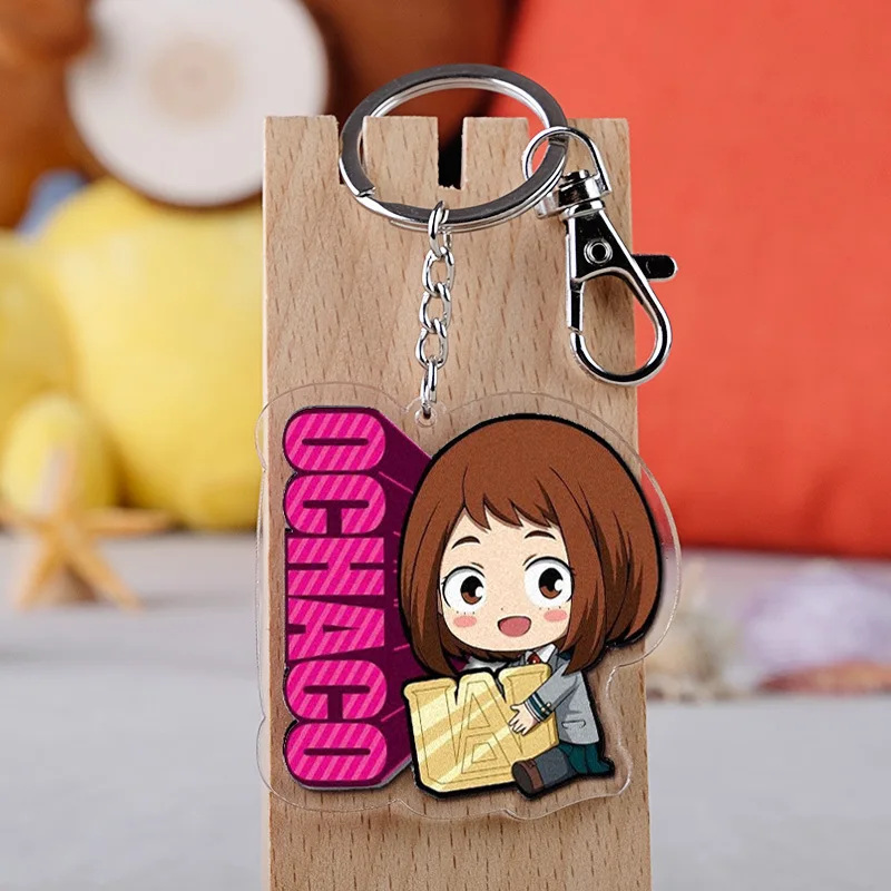 

Cute Japanese Anime My Hero Academia Key Chain Acrylic Cartoon Key Ring New Hot Keychain Keyring Accessories