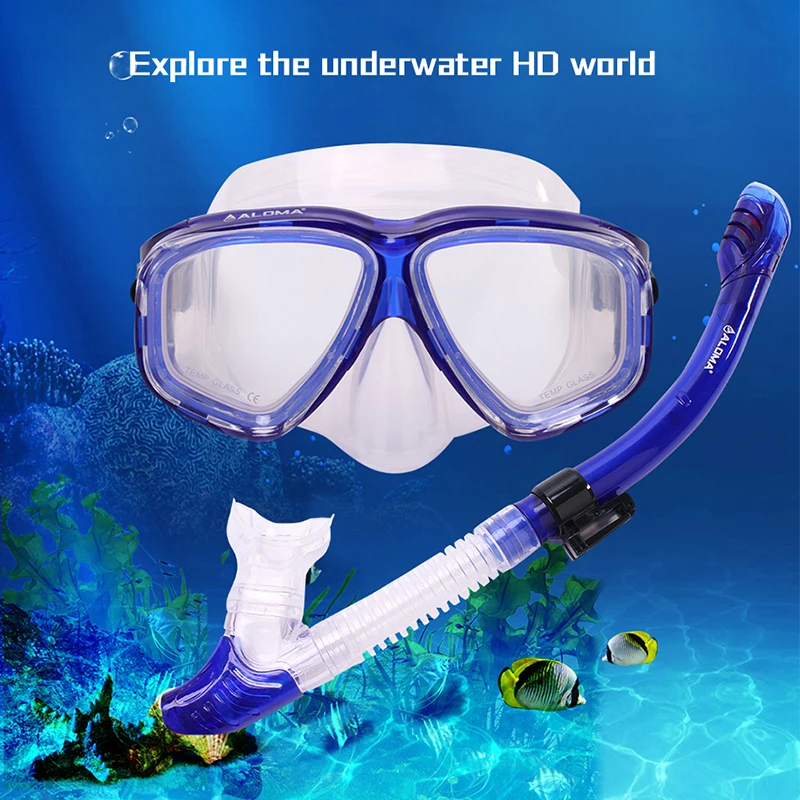 

Diving Mask Snorkel Tube Set Anti-fog Swimming Snorkeling Diving Goggles Dry Snorkel Tube Snorkeling Goggles Waiter Equipment