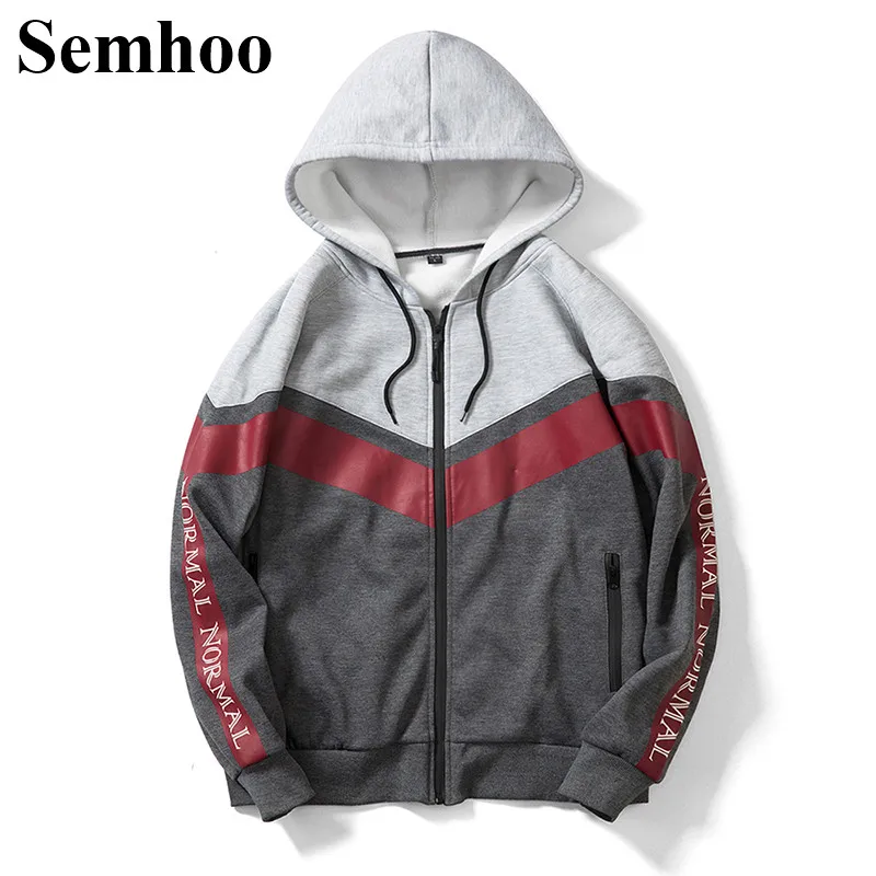 

2019 Spring Autumn Men's Hooded Sweatershirt Casual Loose Color Matching Stripes Simple Sweatershirt Men's Plus Size S---XXL