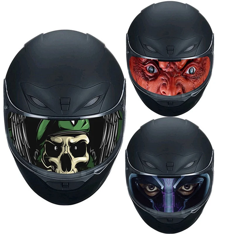 Motorcycle Racing Helmet Visor Lens Sticker Detachable Film Personality Decoration Decals Trim Accessories | Автомобили и