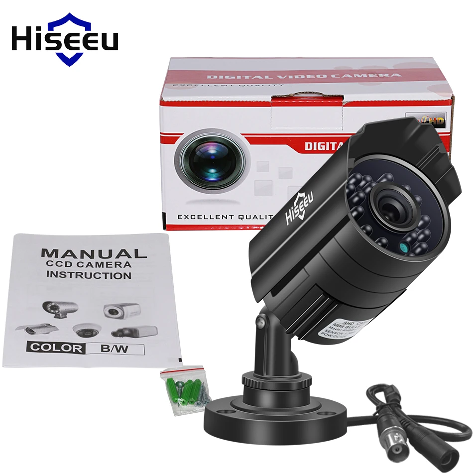 Hiseeu AHDH 1080P металлический чехол AHD аналоговая Высокая четкость металлическая камера AHD CCTV камера безопасности для улицы AHBB12