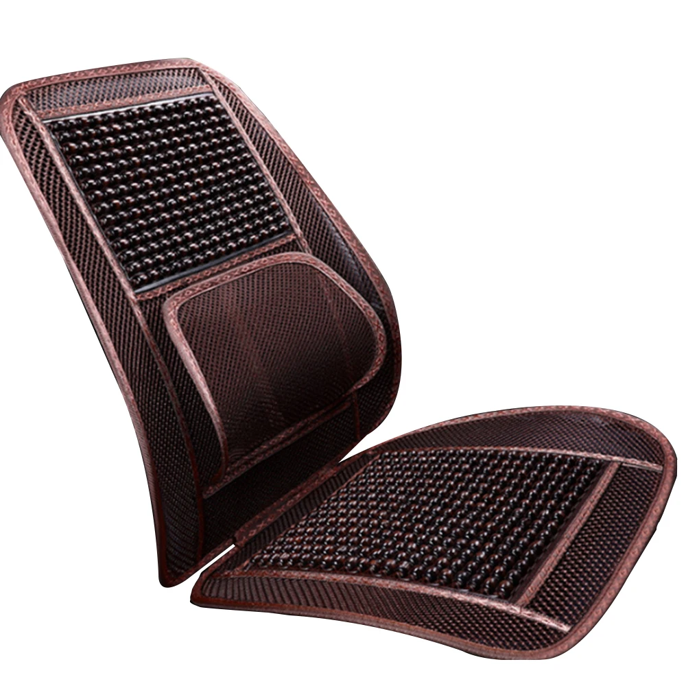 

Car Summer Seat Covers Wooden Bead Massage Seat Mat Breathable Cooling Cushion Vehicle Accessories