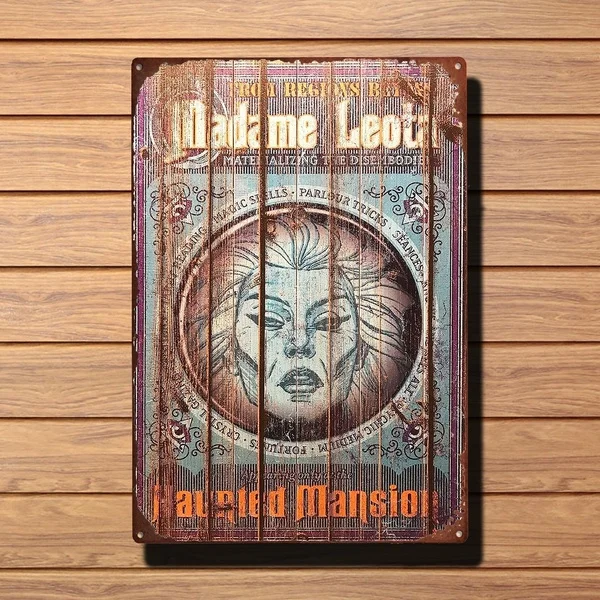 

Мадам леота художественный постер по мотивам фильмов винтажный круговой жестяной знак Бар Паб домашний металлический постер настенный худ...