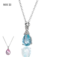 korean fashion fine womens necklace colorful crystal zircon pendant clavicle necklaces girl stainless steel neck decoration hot