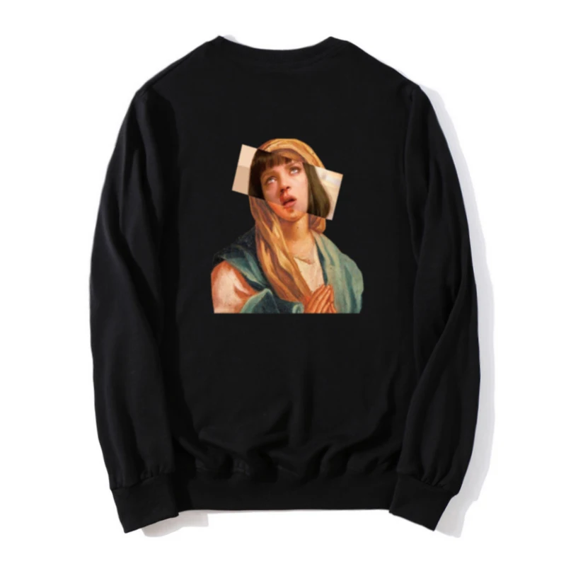 Весенние модные толстовки унисекс с принтом винтажный принт Иисус Дева Мария