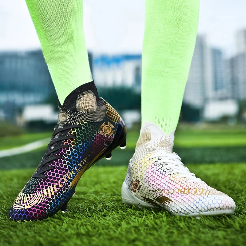 Мужские футбольные бутсы с шипами высокие топы Длинные шипы уличная мужская